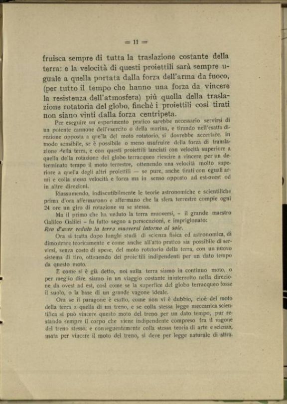 Del moto rotatorio terrestre  : applicazioni e proposte  / Quinto Ogliotti