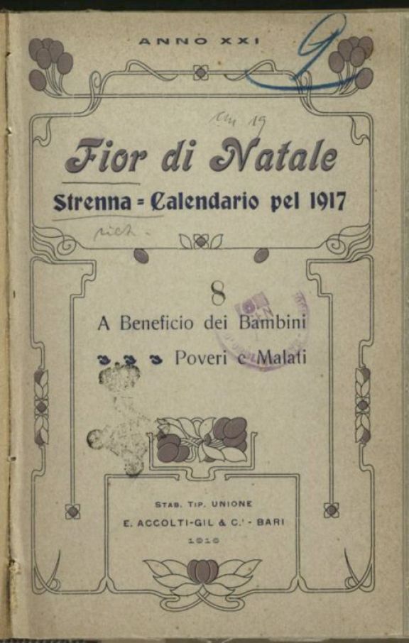 Fior di Natale  : strenna-calendario pel 1917  : a beneficio dei bambini poveri e malati