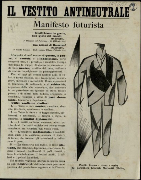 Il *vestito antineutrale  : manifesto futurista  / Giacomo Balla