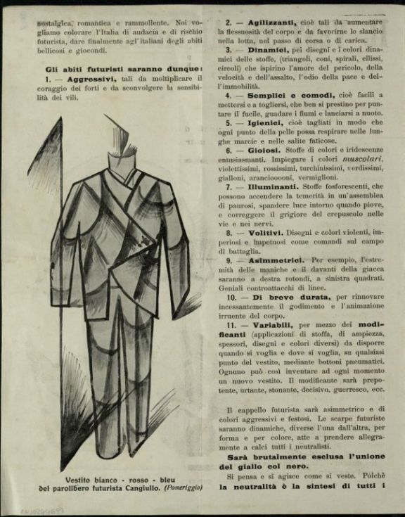 Il *vestito antineutrale  : manifesto futurista  / Giacomo Balla