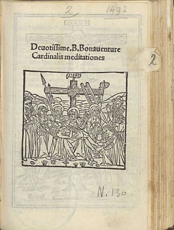 Meditationes vitae Christi [Venezia, 1497], A1v crocifissione