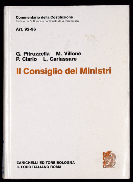 Art. 88-91 : Il Presidente della repubblica. To. 2. / Lorenza Carlassare, Enzo Cheli