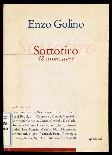 Sottotiro : 48 stroncature / Enzo Golino