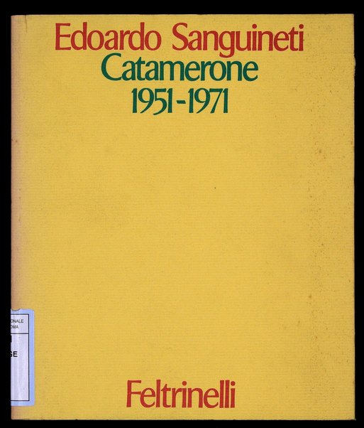 Catamerone : 1951-1971 / Edoardo Sanguineti