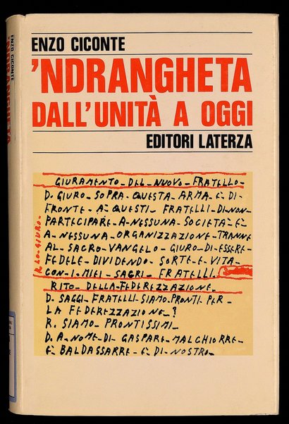 'Ndrangheta dall'Unità a oggi / Enzo Ciconte ; prefazione di Nicola Tranfaglia