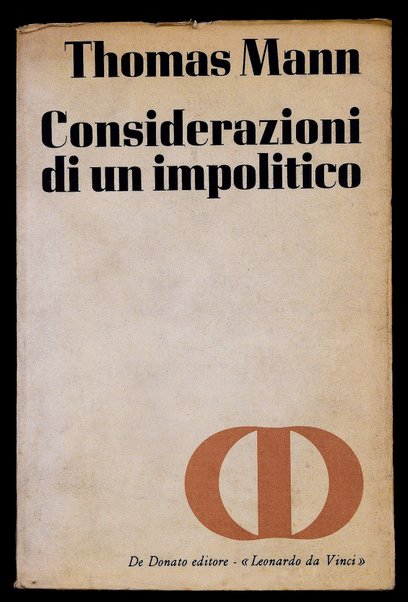 Considerazioni di un impolitico / Thomas Mann