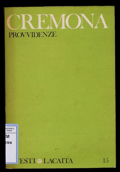 Provvidenze / Antonino Cremona ; con un'acquaforte originale di Luigi Toccacieli