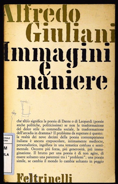 Immagini e maniere / Alfredo Giuliani