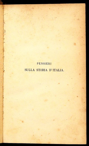 Pensieri sulla storia d'Italia / studi di Cesare Balbo