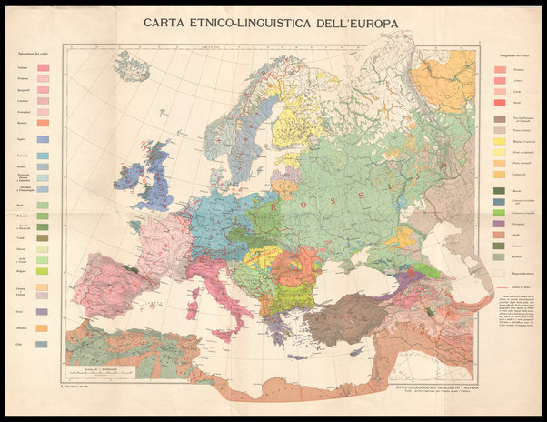 Carta etnico-linguistica dell'Europa / A. Dardano red. e dis
