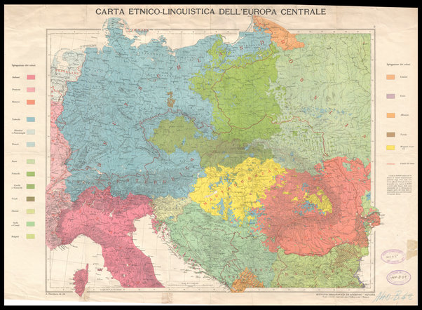 Carta etnico-linguistica dell'Europa centrale / A. Dardano red. e dis