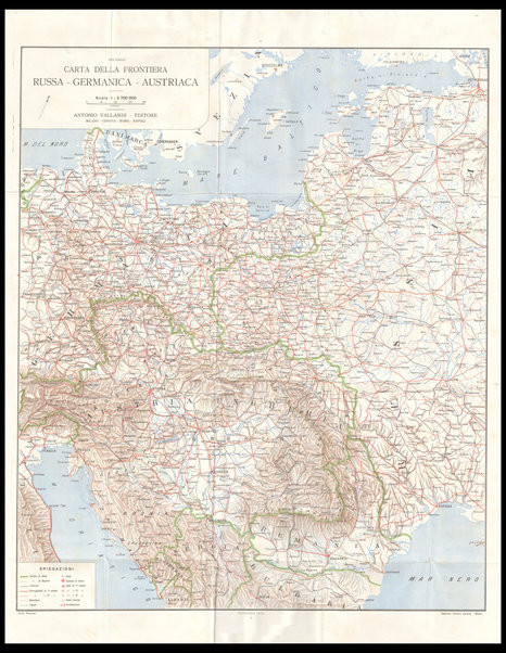 La frontiera russa, germanica, austriaca : carta corografica coll'indicazione delle principali fortificazioni / Pio Galli