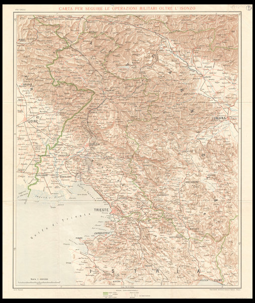 Carta per seguire le operazioni militari oltre l'Isonzo / Pio Galli