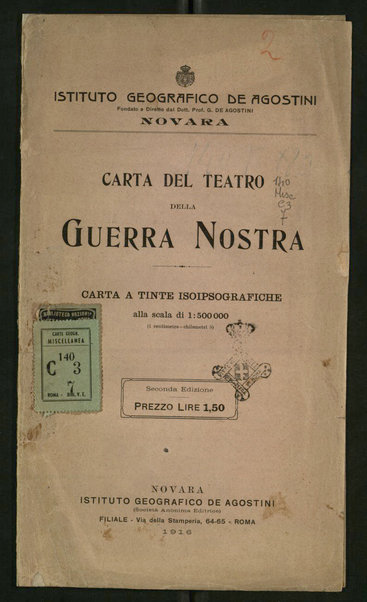 Carta del teatro della guerra nostra : carta a tinte isoipsografiche