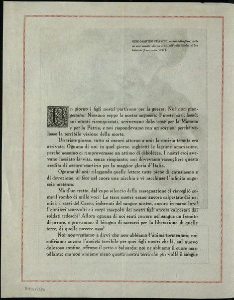 La voce delle madri che hanno perduto i loro figli in guerra vi dice: Non tradite il nostro sacrificio! Sottoscrivete! / Anna Franchi