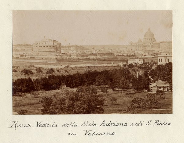 Veduta della Mole Adriana e di S. Pietro in Vaticano