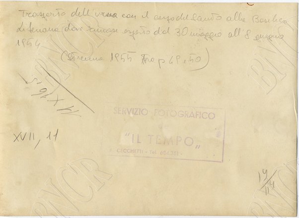 Trasporto dell'urna con il corpo del Santo alla Basilica Liberiana