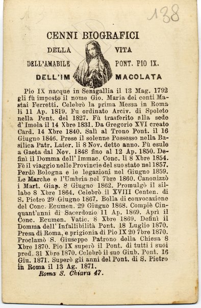 Souvenir del Giubileo pontificale 16 giugno 1871