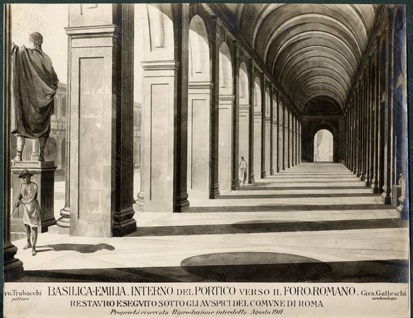 Basilica Emilia. Interno del Portico verso il Foro Romano