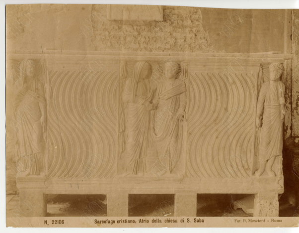 Roma. Sarcofago cristiano. Atrio della Chiesa di San Saba