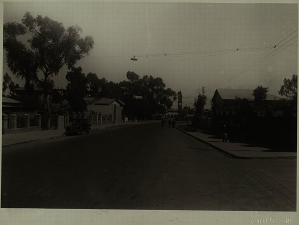 L. Vaghi. [Un quartiere di Asmara, sullo fondo la cattedrale]