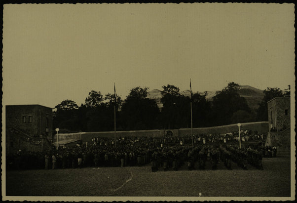 Lo schieramento delle CC.NN. al campo dell'ospitalità fascista, in occasione della presentazione delle forze del Partito. 8 febbraio 1940