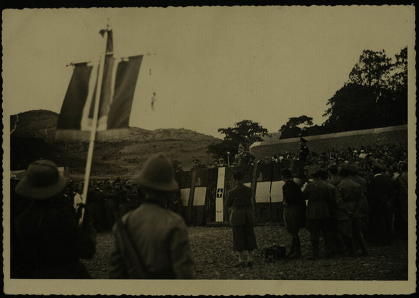 L'Ecc. il Ministro parla alla festa del Partito riunito al campo dell'ospitalità fascista. 8 febbraio 1940