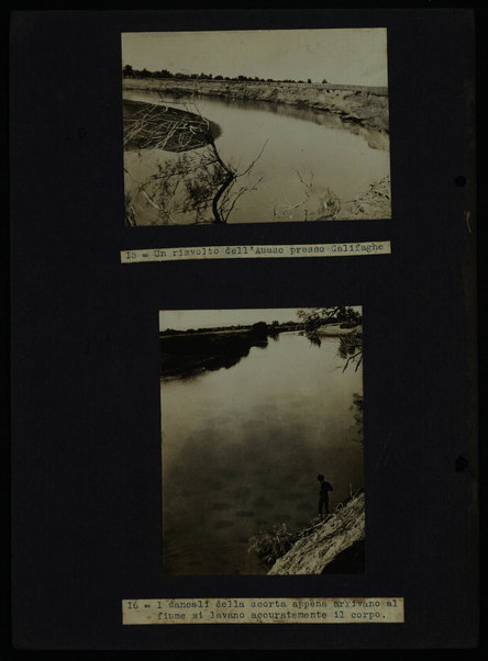Un risvolto dell'Auasc presso Galifaghe [Abroborifaghe]. 15-26 gen. 1913 - I dancali della scorta appena arrivano al fiume si lavano accuratamente il corpo