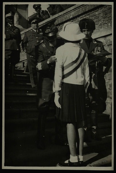 Asmara. [Casa del Fascio "Arnaldo Mussolini'j. Cerimonia per la leva fascista [in presenza di S.E. De Bono]. 24/5/1935