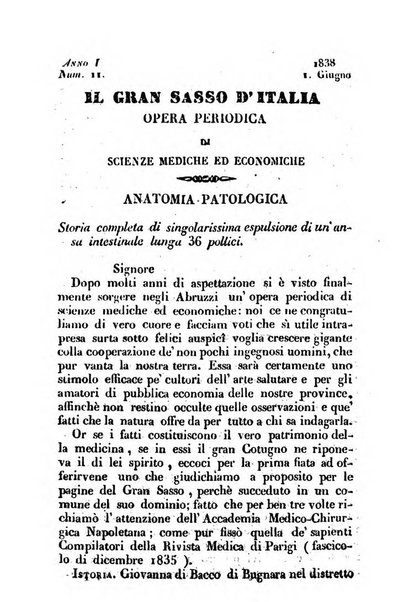 Il Gran Sasso d'Italia opera periodica di scienze mediche ed economiche