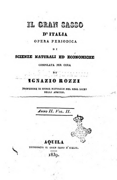 Il Gran Sasso d'Italia opera periodica di scienze mediche ed economiche