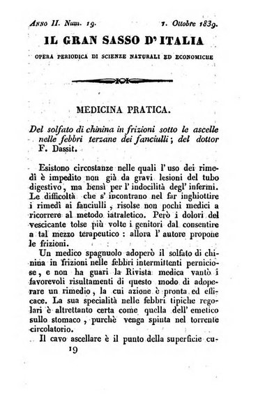 Il Gran Sasso d'Italia opera periodica di scienze mediche ed economiche