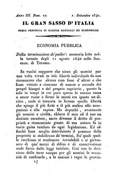 Il Gran Sasso d'Italia opera periodica di scienze mediche ed economiche