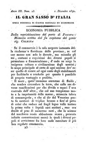 Il Gran Sasso d'Italia opera periodica di scienze mediche ed economiche