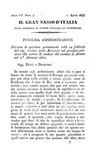 Il Gran Sasso d'Italia opera periodica di scienze mediche ed economiche