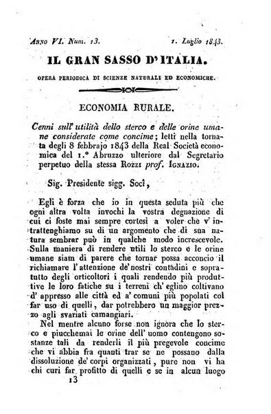 Il Gran Sasso d'Italia opera periodica di scienze mediche ed economiche