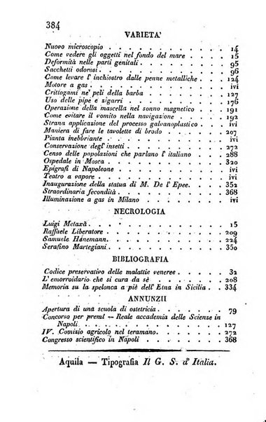 Il Gran Sasso d'Italia opera periodica di scienze mediche ed economiche