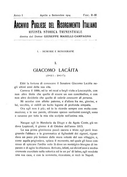 Archivio pugliese del risorgimento italiano rivista storica trimestrale