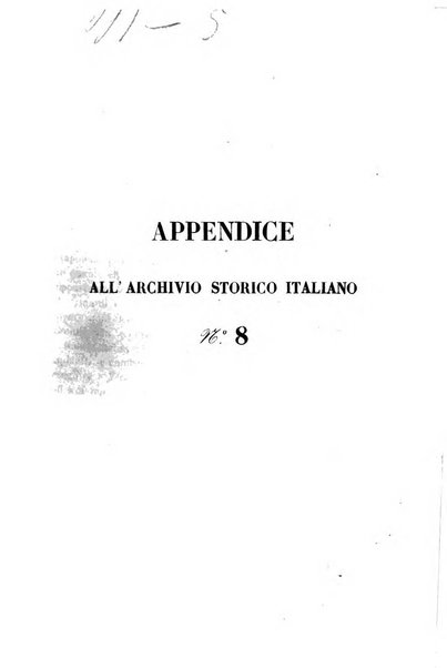 Archivio storico italiano. Appendice