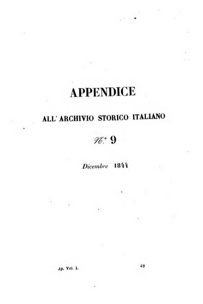 Archivio storico italiano. Appendice