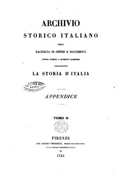 Archivio storico italiano. Appendice