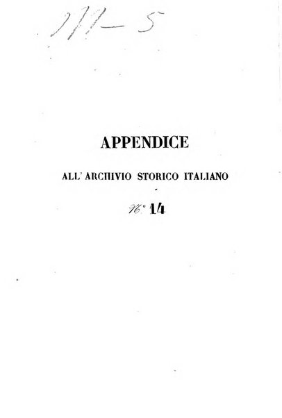 Archivio storico italiano. Appendice