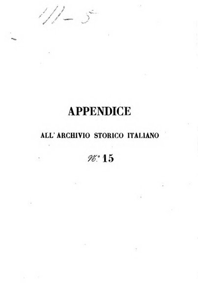 Archivio storico italiano. Appendice