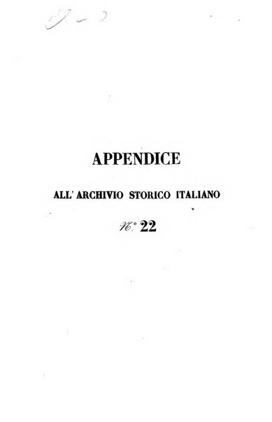 Archivio storico italiano. Appendice