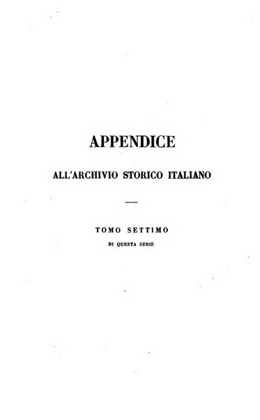 Archivio storico italiano. Appendice