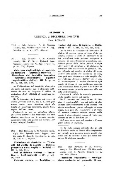 Rivista penale. Massimario di giurisprudenza delle sezioni penali della corte di cassazione