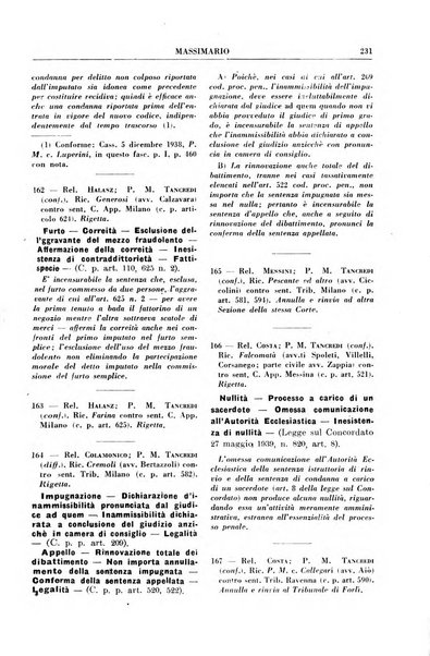 Rivista penale. Massimario di giurisprudenza delle sezioni penali della corte di cassazione