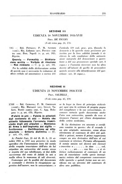 Rivista penale. Massimario di giurisprudenza delle sezioni penali della corte di cassazione