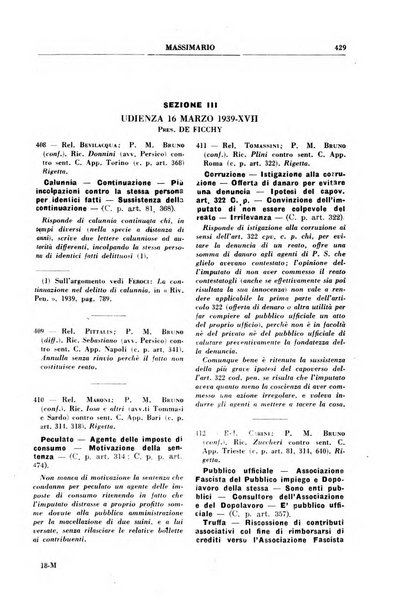 Rivista penale. Massimario di giurisprudenza delle sezioni penali della corte di cassazione