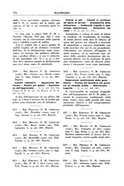 Rivista penale. Massimario di giurisprudenza delle sezioni penali della corte di cassazione